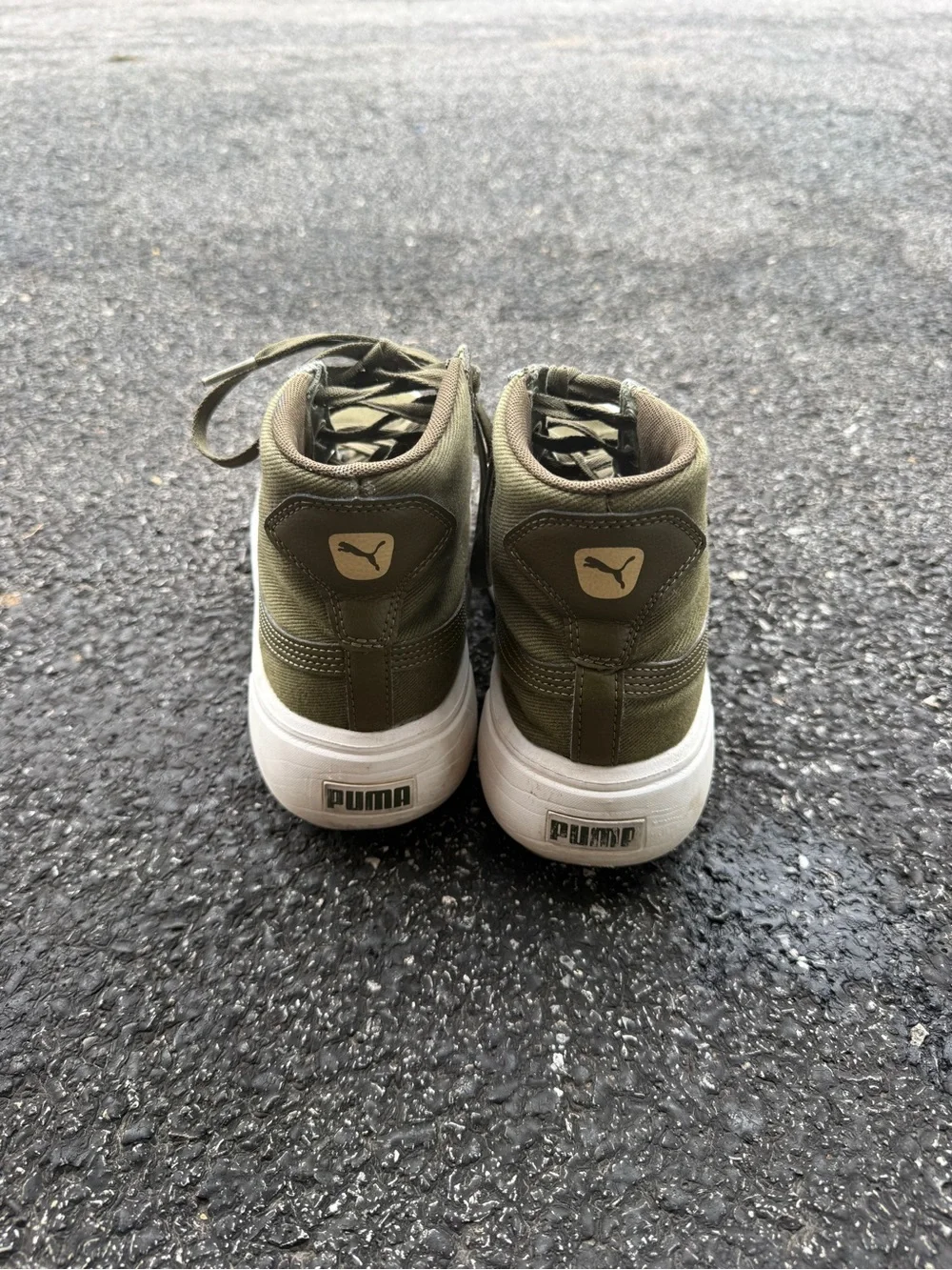 Puma Women’s Size 8 Olive Green High Top Platform Sneakers